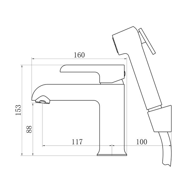 Змішувач для раковини Qtap Grand (з гігієнічним душем) QTGRA272CRW45671 Chrome/White SD00051795 фото