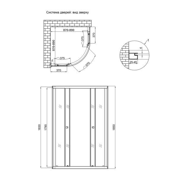 Душова кабіна Lidz Latwa SC90x90.SAT.LOW.GR, скло тоноване 4 мм без піддона SD00047617 фото