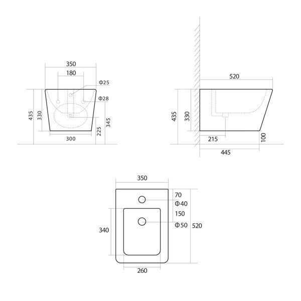 Біде підвісне Qtap Tern 520x350x320 White QT17551303GW SD00042537 фото
