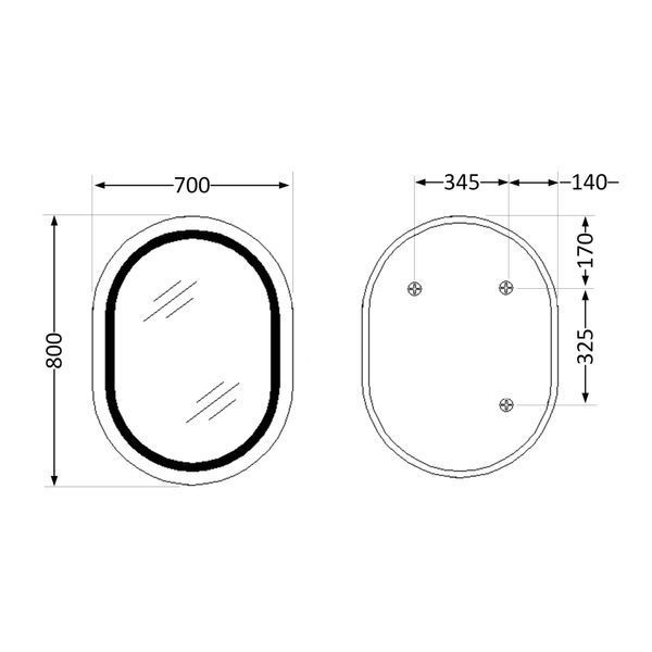 Дзеркало Qtap Gemini 800х700 з LED-підсвічуванням Touch, з антизапотіванням, з димером, рег. яскравості (3000-6500K) Reverse QT2578R8070 SD00052317 фото