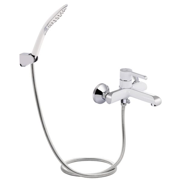 Смеситель для ванны Qtap Grand (c душевым гарнитуром) QTGRAWCR006 Chrome/White SD00039611 фото