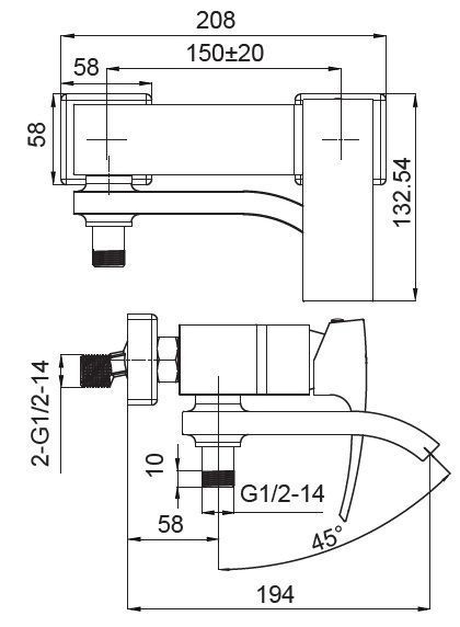 Смеситель для ванны Koer KB-41007-04 с коротким изливом (Цвет хром+белый) (KR5157) KR5157 фото