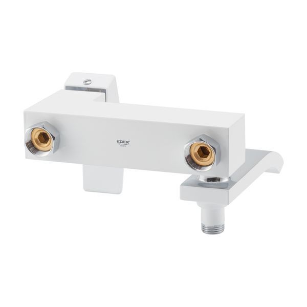 Смеситель для ванны Koer KB-41007-04 с коротким изливом (Цвет хром+белый) (KR5157) KR5157 фото