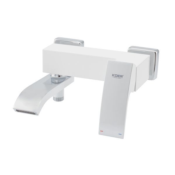 Смеситель для ванны Koer KB-41007-04 с коротким изливом (Цвет хром+белый) (KR5157) KR5157 фото
