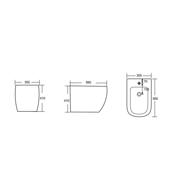 Биде напольное Qtap Robin 560x355x410 White QT13442141CW SD00042539 фото