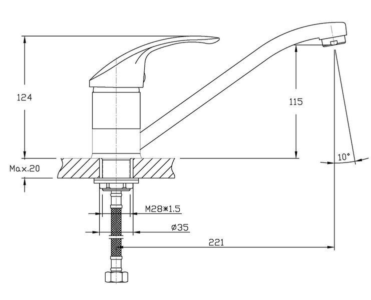 Смеситель для кухни Haiba Fabio 555 (HB0105) HB0105 фото