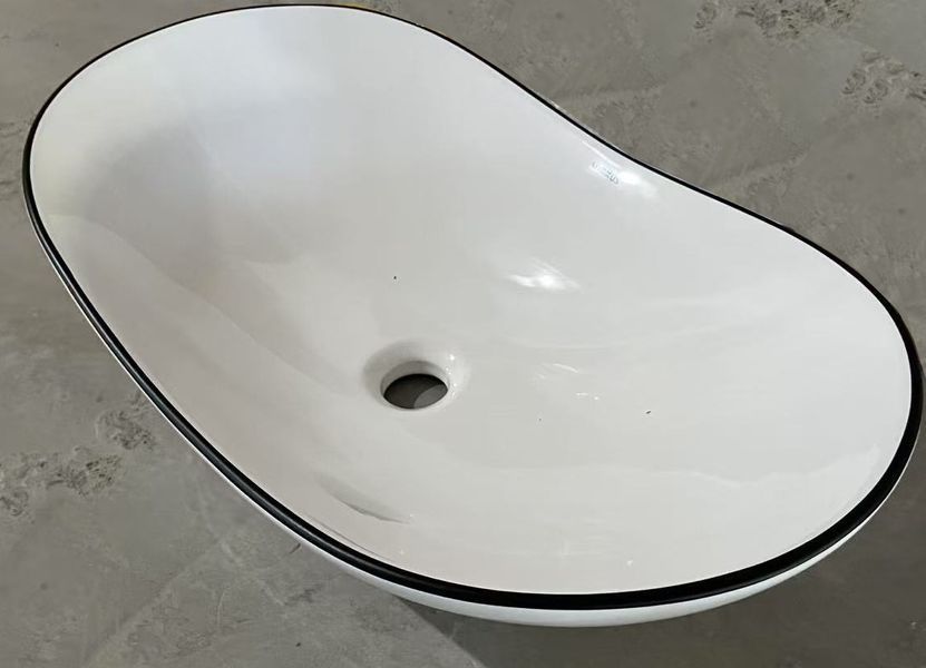 Раковина накладная Mixxus Premium WAVE-0105 EDGE BLACK 620х360х160mm (MP6556) MP6556 фото